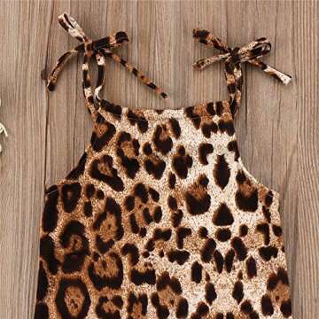 GUMEMO Toddler Baby Girls Sleeveless Jumpsuit Summer Clothes Outfit Leopard Straps Romper One-Piece Bodysuit 6-12 Months