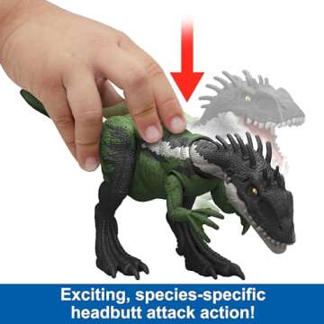 Mattel Jurassic World Strike Attack Guaibasaurus Dinosaur Toy with Single Strike Action, Movable Joi...