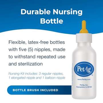 Pet-Ag Nursing Kit - 2 oz - Promotes the Natural Feeding of Liquids to Baby Animals - Each Kit Inclu...