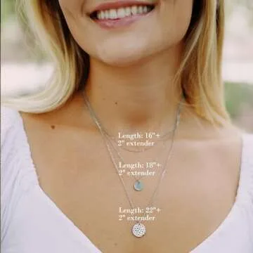 Ldurian Gold Dainty Necklace, Layered Silver Necklaces for Women, 14K White Gold-Plated Disc Necklac Layering Chokers for Women, Dainty Butterfly Stack Jewelry