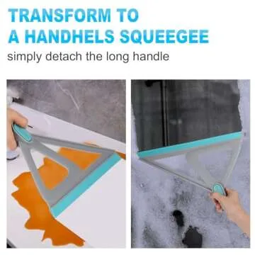 Rubber Squeegee Broom for Floor - RONSUNG Multifunction Scraping Silicone Broom Sweeper, Squeeze Broom Sweeping Water, Fine Dust Remover, Cleaning Pet Hair, Glass Windows