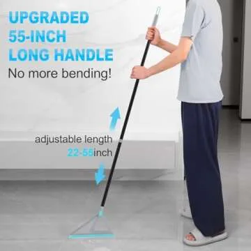 Rubber Squeegee Broom for Floor - RONSUNG Multifunction Scraping Silicone Broom Sweeper, Squeeze Broom Sweeping Water, Fine Dust Remover, Cleaning Pet Hair, Glass Windows