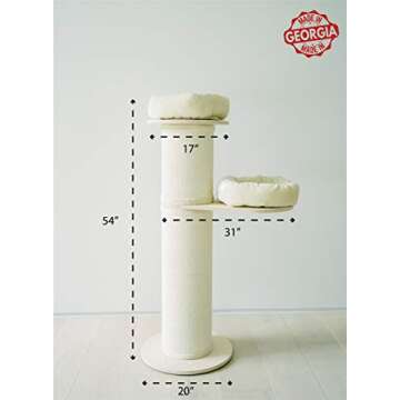 PAWMONA Large Cat Tree Bed and Scratching Tower Posts for Cats and Kittens, 54", Indoor Cat Furnitur...