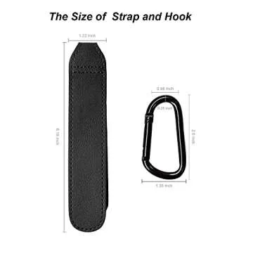 Baby Stroller Hooks Bag Hooks for Hanging Diaper Bags Multipurpose Hooks for Grocery Shopping Bags Premium Vegan Leather Pram Straps 2 Pcs (Black)