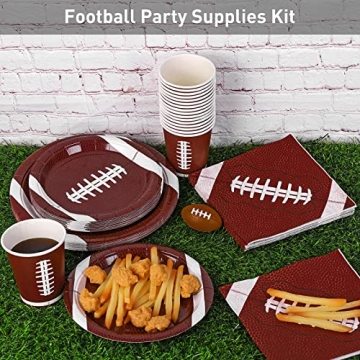Durony Football Party Set with Plates and Cups 64 Pack