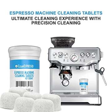CleanEspresso - Breville Cleaning Kit - 40 Cleaning Tablets and 6 Water Filters for Breville Espresso Machines - 2g Espresso Machine Tablets