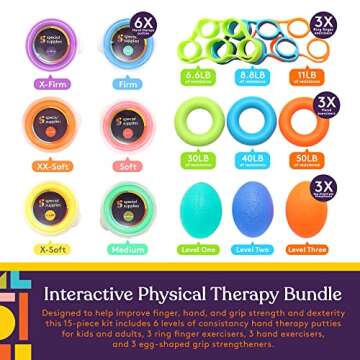 Special Supplies Physical Hand Therapy Putty Kit: 15 Set for Hand Strength and Mobility