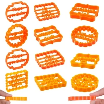 12 Pieces Funny Cookie Moulds with Sayings for Creative Baking Supplies