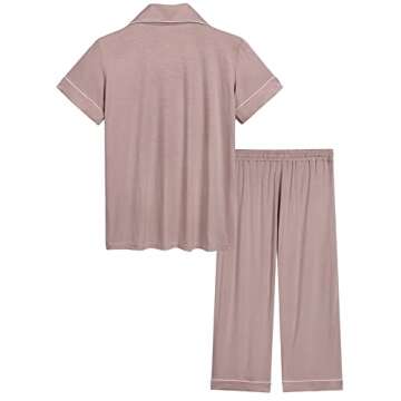 Joyaria Women Viscose Made from Bamboo Pajama Cooling Moisture Wicking Capri Ultra Soft Comfy Pjs Se...