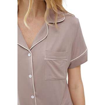 Joyaria Women Viscose Made from Bamboo Pajama Cooling Moisture Wicking Capri Ultra Soft Comfy Pjs Set Hot Flash (Blushing Pink, Medium)