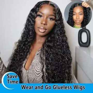 26 Inch Deep Wave Lace Front Wigs Human Hair Wigs for Black Women 180% Density HD Transparent 13×4 ...