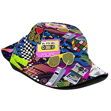 LVGOOKI Retro 80s 90's Unisex Reversible Bucket Hat
