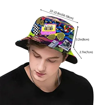 LVGOOKI Retro 80s 90's Unisex Reversible Bucket Hat