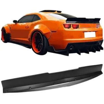 IKON MOTORSPORTS Trunk Spoiler Wing for 2010-2013 Chevrolet Camaro, Black PP Finish
