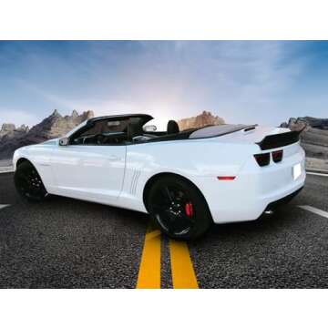 Trunk Spoiler Wing Compatible with 2010-2013 Chevrolet Camaro, Ikon Style Black PP Added On Rear Trunk Spoiler Lip Wing by IKON MOTORSPORTS, 2011 2012