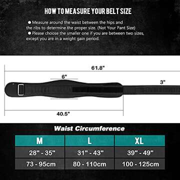 Tankufudio Weight Lifting Belt, 6" Back Lumbar Support Lifting Belt, Workout Belt for Functional Core Fitness Strength Training, Bodybuilding Powerlifting Deadlifts Squats (Medium)