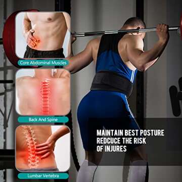 Tankufudio Weight Lifting Belt, 6" Back Lumbar Support Lifting Belt, Workout Belt for Functional Core Fitness Strength Training, Bodybuilding Powerlifting Deadlifts Squats (Medium)