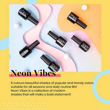 Beetles Gel Nail Polish Set, Neon Varnish 6 Colors Soak Off LED Nail Kit Neon Yellow Green Hot Pink ...