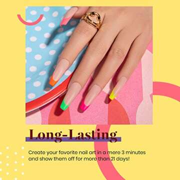Beetles Gel Nail Polish Set, Neon Varnish 6 Colors Soak Off LED Nail Kit Neon Yellow Green Hot Pink Orange Red Nail Art Gifts for Women