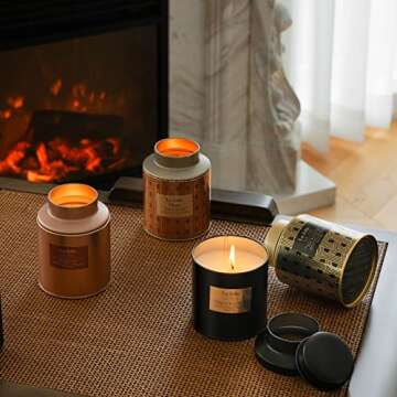 Candles for Men, Tobaco Candles, Vanilla Candle Scented, Natural Soy Candle, Large Candle for Home, Masculine Candle, 100 Hours Long Burn Time