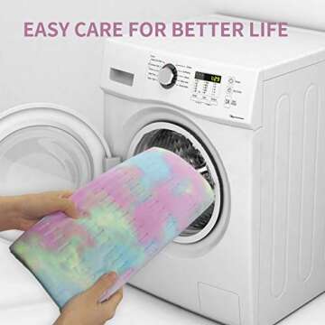 GOQOTOMO Electric Heated Pad for Back/Waist/Abdomen/Sh-oulder/Neck Pain and Cramps Relief - Moist and Dry Heat Therapy with Auto-Off Hot Heating Pad by-Rainbow