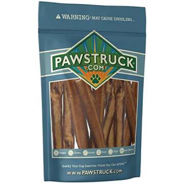 5" Straight Bully Sticks for Dogs or Puppies (10 Pack) All Natural & Odorless Bully Bones | Grass-Fed Beef | Medium Thickness Long Lasting Dog Chew Dental Pizzle Treats | Best Thick Bullie Stix