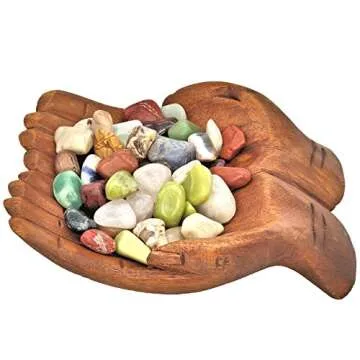 Balinese Carved Wood Offering Bowl for Crystals