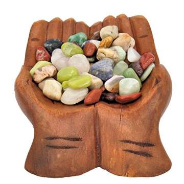 Balinese Carved Wood Offering Bowl for Crystals