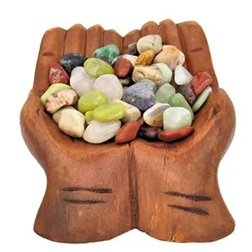 Balinese Carved Wood Offering Bowl for Crystals