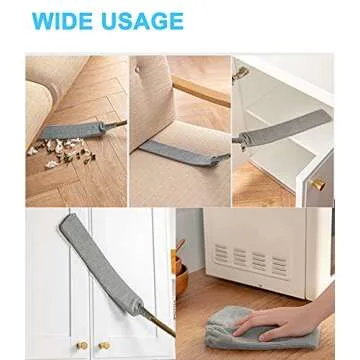 Upgraded Microfiber Gap Duster with Extendable Pole for Easy Cleaning