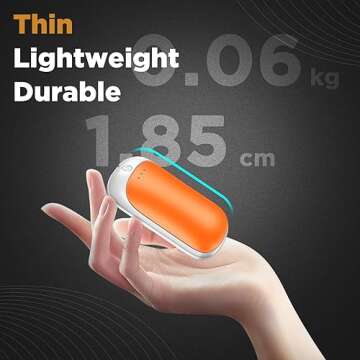 2 Pack Hand Warmers Rechargeable, Portable Electric Hand Warmers Reusable, USB 2 in 1 Handwarmers, Outdoor/Indoor/Warm Gifts for Men Women Kids (Orange White & Orange White *2)