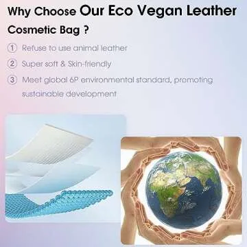 Wandering Nature Vegan Makeup Bag Set for Women 2 Pack