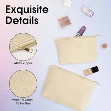 Wandering Nature Vegan Makeup Bag Set for Women 2 Pack