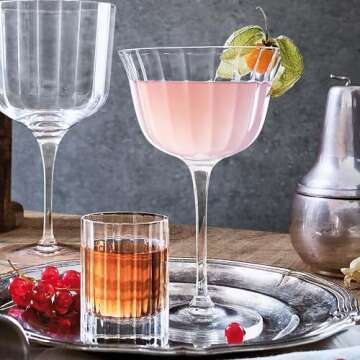 Elegant Luigi Bormioli Bach Cocktail Glasses - Set of 4