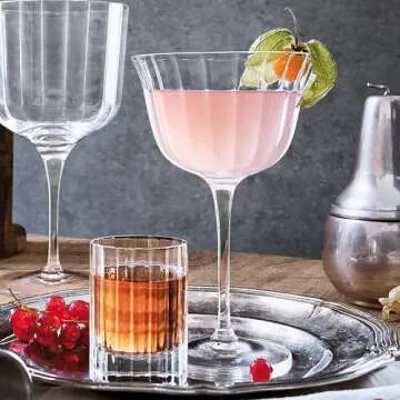 Elegant Luigi Bormioli Bach Cocktail Glasses - Set of 4