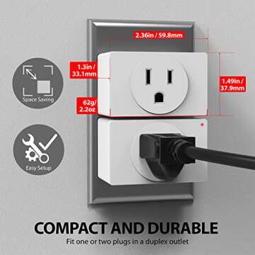 Fosmon Wireless Remote Control Outlet Plug Indoor, Battery Operated Light Switch with Braille On/Off...