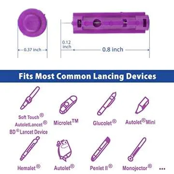 LotFancy 30 Gauge Lancets for Easy Diabetes Testing