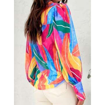 Zeagoo Blouses Button Down Shirts Long Sleeve Tops for Women Print Blouse Fashion 2024 Large