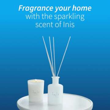 Inis The Energy of The Sea Fragrance Diffuser Set - Refreshing Ocean Scent with Reed Wicks for Home