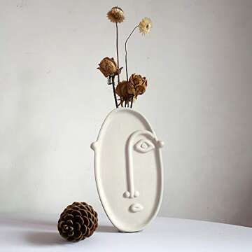 Poitemsic Ceramic Arts Face Vase - Unique Home Decoration