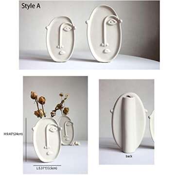 Poitemsic Ceramic Arts Face Vase - Unique Home Decoration