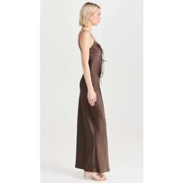 Lioness Women's About A Girl Maxi Dress In Chocolate For Stylish Comfort