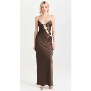 Lioness Women's About A Girl Maxi Dress In Chocolate For Stylish Comfort
