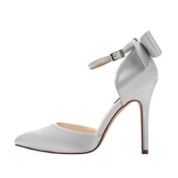 Elegant Women High Heel Bow Ankle Strap Wedding Shoes by ERIJUNOR