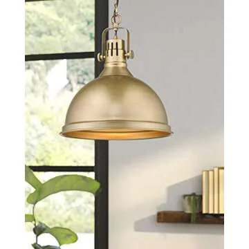 Emliviar 1-Light Farmhouse Pendant Light Antique Gold