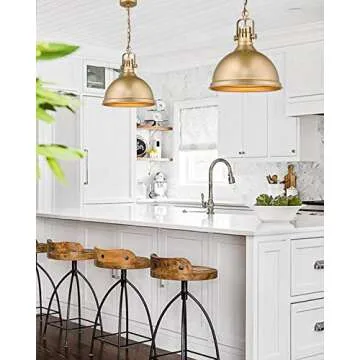 Emliviar 1-Light Farmhouse Pendant Light Antique Gold