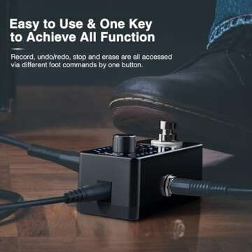 LEKATO Looper Guitar Pedal Guitar Loop Pedal Tuner Pedal 9 Loops 40 Minutes Record Time Unlimited Overdubs for Electric Guitar Bass (Black)