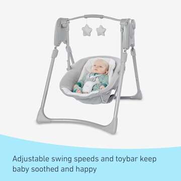 Graco Slim Spaces Compact Baby Swing, Reign