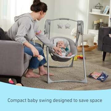 Graco Slim Spaces Compact Baby Swing, Reign