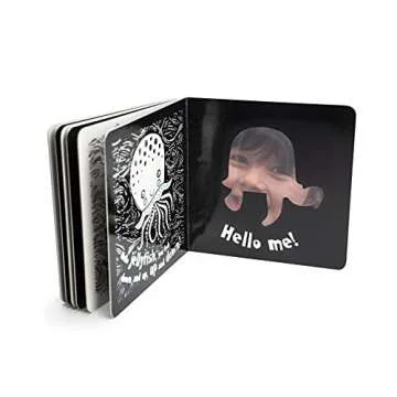 Hello Sea (Happy Fox Books) Baby's First Book, with High-Contrast Ocean Animals like an Octopus, Whale, Turtle, Seahorse, Crab, Fish, Starfish, Walrus, Shark, and Jellyfish, plus a Surprise Mirror